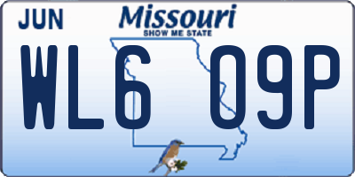 MO license plate WL6O9P