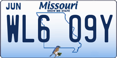 MO license plate WL6O9Y