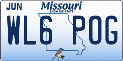 MO license plate WL6P0G