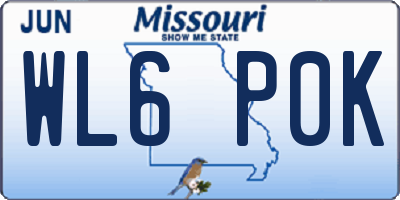 MO license plate WL6P0K