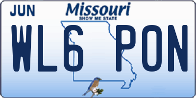 MO license plate WL6P0N
