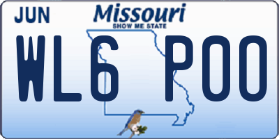 MO license plate WL6P0O