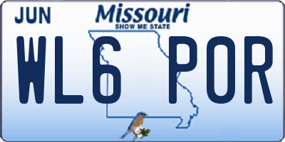 MO license plate WL6P0R