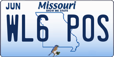 MO license plate WL6P0S