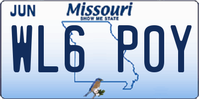 MO license plate WL6P0Y