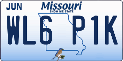 MO license plate WL6P1K