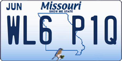 MO license plate WL6P1Q