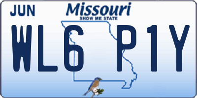 MO license plate WL6P1Y