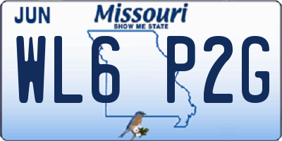 MO license plate WL6P2G