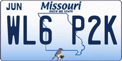 MO license plate WL6P2K
