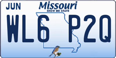 MO license plate WL6P2Q