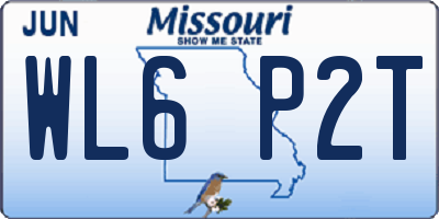 MO license plate WL6P2T