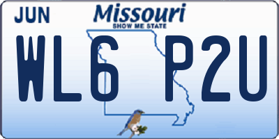 MO license plate WL6P2U