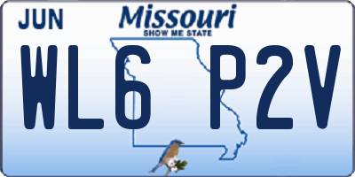 MO license plate WL6P2V
