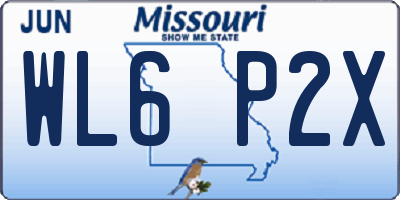 MO license plate WL6P2X