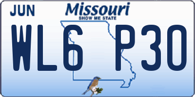 MO license plate WL6P3O