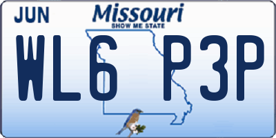 MO license plate WL6P3P
