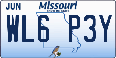 MO license plate WL6P3Y