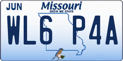 MO license plate WL6P4A