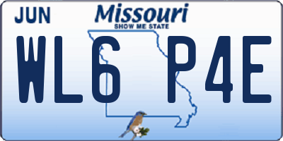 MO license plate WL6P4E
