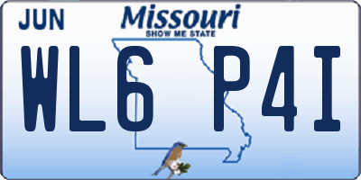 MO license plate WL6P4I
