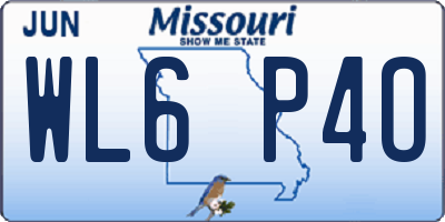MO license plate WL6P4O