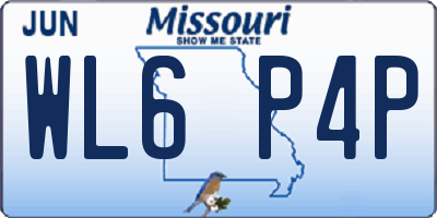 MO license plate WL6P4P