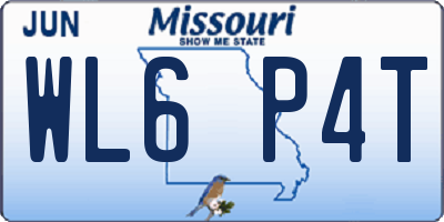MO license plate WL6P4T