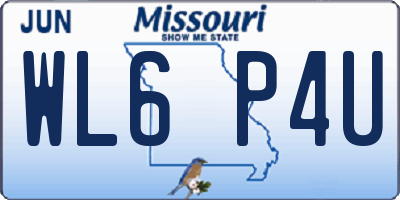 MO license plate WL6P4U