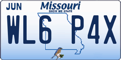 MO license plate WL6P4X