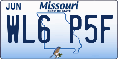 MO license plate WL6P5F