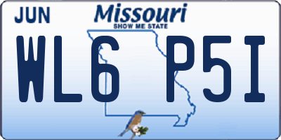 MO license plate WL6P5I