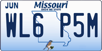 MO license plate WL6P5M
