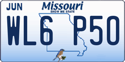 MO license plate WL6P5O