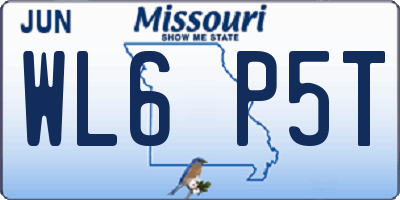 MO license plate WL6P5T