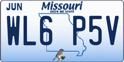 MO license plate WL6P5V