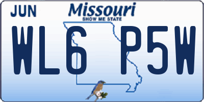 MO license plate WL6P5W