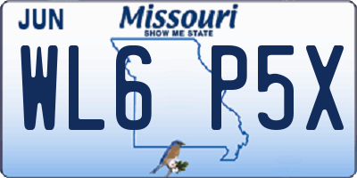 MO license plate WL6P5X