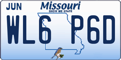 MO license plate WL6P6D