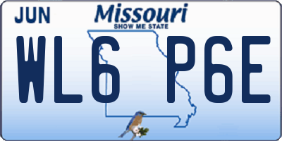 MO license plate WL6P6E