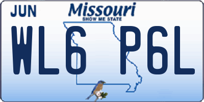 MO license plate WL6P6L