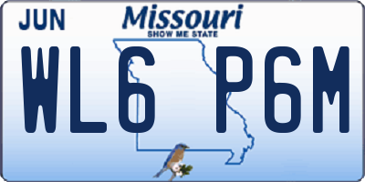 MO license plate WL6P6M