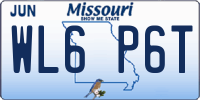 MO license plate WL6P6T