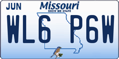 MO license plate WL6P6W