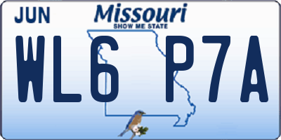MO license plate WL6P7A