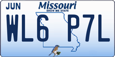 MO license plate WL6P7L