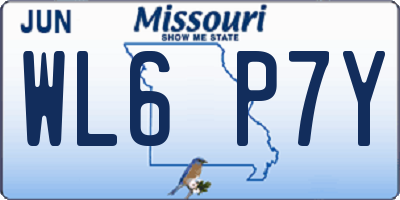 MO license plate WL6P7Y