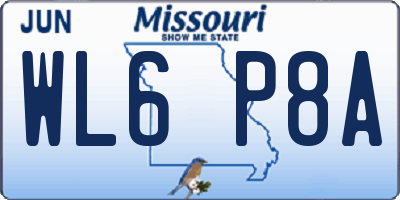 MO license plate WL6P8A