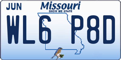 MO license plate WL6P8D