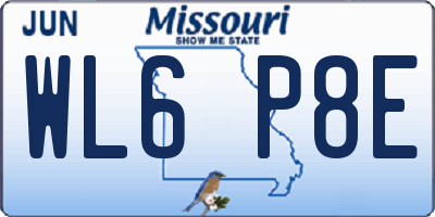 MO license plate WL6P8E